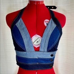 Denim Halter Top